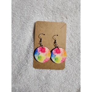 Floral Earrings Colorful Flower Dangle Earrings Lightweight Circle Earrings‎